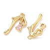 Brass Micro Pave Cubic Zirconia Pendants KK-A281-11G-02-2