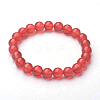 Natural Agate Round Beaded Stretch Bracelets BJEW-F203-08-2