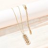 Polymer Clay Crystal Rhinestone Oval Pendant 304 Stainless Steel Cable Chain Necklaces for Women NJEW-A064-06G-3