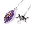 Horse Eye Natural Gemstone Pointed Dowsing Pendulums G-L524-16ASP-4