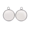 304 Stainless Steel Pendant Cabochon Settings STAS-F191-14S-E-3