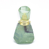 Faceted Natural Fluorite Openable Perfume Bottle Pendants G-E556-11C-2