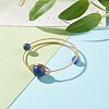 Natural Lapis Lazuli(Dyed) Round Beaded Bangle BJEW-JB07816-01-2