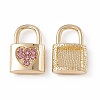Alloy Light Rose Rhinestone Pendants ALRI-K049-03A-2