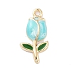 Golden Plated Alloy Enamel Pendants ENAM-L047-01G-04-1