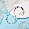 Faceted Round Natural Agate(Dyed & Heated) Beaded Necklaces for Women NJEW-JN04659-04-3