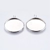 304 Stainless Steel Pendant Cabochon Settings STAS-I069-37-25MM-1