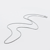 Anti-Tarnish Rhodium Plated 925 Sterling Silver Chain Necklaces STER-F039-50cm-16P-1