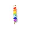 Chakra Glass Seed Beaded Connector Charms PALLOY-JF02530-02-1