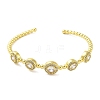 Brass Micro Pave Clear Cubic Zirconia Cuff Bangles BJEW-E095-03G-1