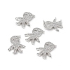 Brass Micro Pave Clear Cubic Zirconia Connetor Charms KK-E068-VB030-4