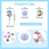 5Pcs Luminous Glow in the Dark Polymer Clay Pave Rhinestone Round Beads with Resin Flower CLAY-YW0002-48-3