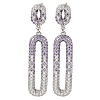 Brass Micro Pave Cubic Zirconia Dangle Stud Earrings EJEW-H014-17P-06-1