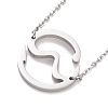 304 Stainless Steel Wave Pendant Necklace for Women NJEW-G019-02-3