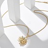 304 Stainless Steel Sunflower Pendant Box Chain Necklaces for Women NJEW-R011-01G-1