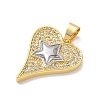 Two Tone Brass Micro Pave Clear Cubic Zirconia Pendants KK-L268-025G-05-2