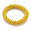 AB Color Plated Faceted Opaque Glass Beads Stretch Bracelets BJEW-S144-003D-05-2