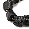 Raw Rough Natural Black Obsidian Beads Strands G-Z087-B06-4