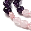Natural Rose Quartz & Amethyst Beads Strands G-L610-B16-01-4