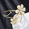 Flower Alloy Arm Cuff Bangles for Girl Women AJEW-A063-01A-G-2