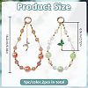 2Pcs 2 Colors Glass & Acrylic & Alloy Enamel Pendant Decorations HJEW-DR00245-2