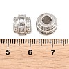 Brass Micro Pave Clear Cubic Zirconia European Beads KK-B186-19M-4