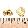 Rose Flower Brass Micro Pave Cubic Zirconia Stud Earrings EJEW-G452-08G-01-5