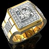 Square Alloy with Crystal Rhinestone Finger Rings FS-WG4A2D8-02-1