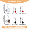 FIBLOOM 3 Set 3 Styles Playing Card Theme Resin Dangle Earrings with Alloy Pins EJEW-FI0003-01-9