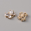 Brass Pave Clear Cubic Zirconia Connector Charms ZIRC-TAC0003-07-1