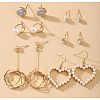 6 Pairs Alloy Earring Sets WGC7E5F-17-1