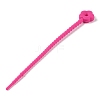 Flower Shape Silicone Cable Zip Ties AJEW-C034-01G-1