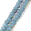 Electroplate Frosted Glass Beads Strands EGLA-Z001-01C-1