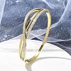Ion Plating(IP) 304 Stainless Steel Polymer Clay Rhinestone Hinged Bangles for Women BJEW-A011-16G-1