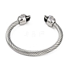 304 Stainless Steel Cuff Bangles for Women STAS-M023-12P-3