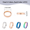 Unicraftale 16Pcs 4 Colors 201 Stainless Steel Plain Band Ring for Women RJEW-UN0002-42-3
