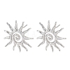 Sun Brass Stud Earrings for Women EJEW-A167-08P-4