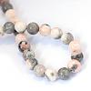 Natural Pink Zebra Jasper Round Beads Strands G-E334-6mm-11-3