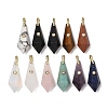 Natural & Synthetic Mixed Gemstone Beaded European Dangle Charms GG-CBA9389-03-1