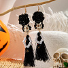 Halloween Alloy & Acrylic & Resin & Glass & Cotton Cord Tassel Dangle Earrings FS-WGA02EE-05-1