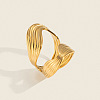 Irregular 304 Stainless Steel Cuff Open Rings for Women EA3390-1-1