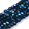 Electroplate Opaque Solid Color Glass Beads Strands EGLA-A034-P6mm-L07-1