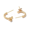 Brass Clear Cubic Zirconia Stud Earring Findings KK-B063-18G-2