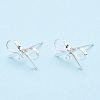 Brass Stud Earring Findings LS-X-KK-S350-013S-2