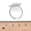 Brass Micro Pave Cubic Zirconia Cuff Open Rings for Women CU-CBA760A-13A-P-5