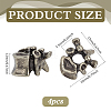 4Pcs Outdoor EDC Tool Brass Parachute Rope European Beads FIND-FG0003-74AS-2