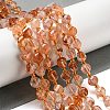 Natural Red Hematoid Quartz/Ferruginous Quartz Beads Strands G-M443-B07-02-2