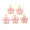 Light Gold Plated Alloy Enamel Pendants X-ENAM-R136-17C-2