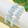 Round Natural Hemimorphite Beaded Stretch Bracelets for Men Women BJEW-B136-01C-1