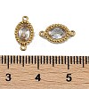 Ion Plating(IP) 304 Stainless Steel Cubic Zirconia Oval Links Connector Charms STAS-K256-22G-02-3